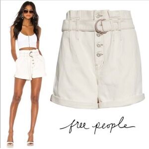Free People Cindy High Waisted Utility Shorts Size 4